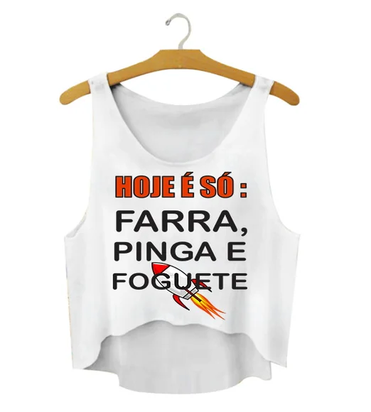Blusa Cropped Carnaval Hoje é Só Farra