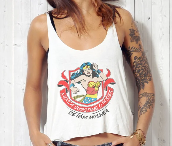 Blusa Cropped Mulher Maravilha