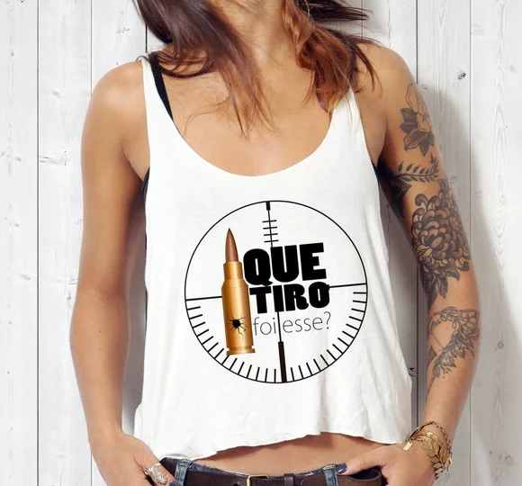 Blusa Cropped Que Tiro Foi Esse
