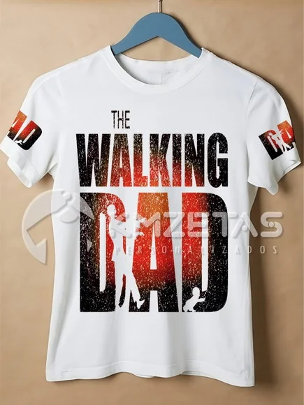 Blusa Dia dos Pais Walking Dad Infantil Adulto Personalizada