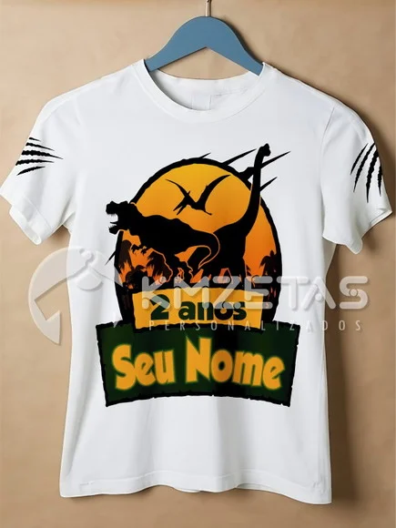 Blusa Dinossauros Personalizada Festa Aniversário