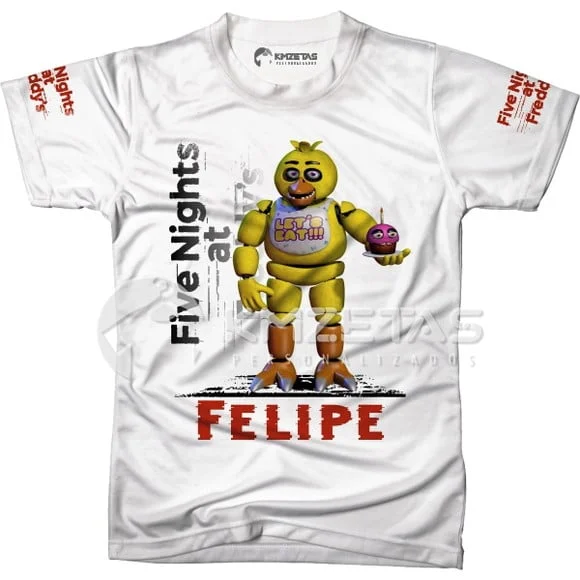Blusa Five Nights At Freddy Chica Fnaf Infantil Adulto