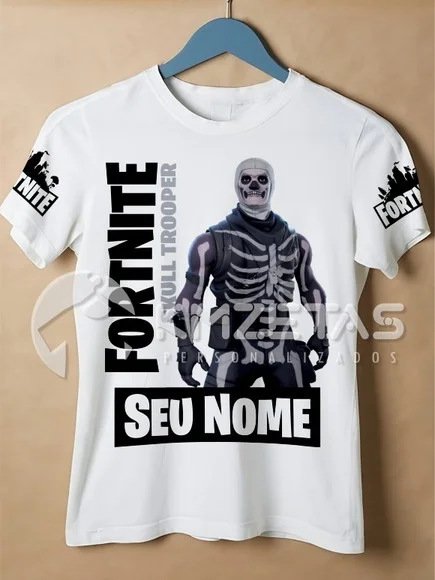 Blusa Fortnite Caveira Skull Trooper Camisa Personalizada