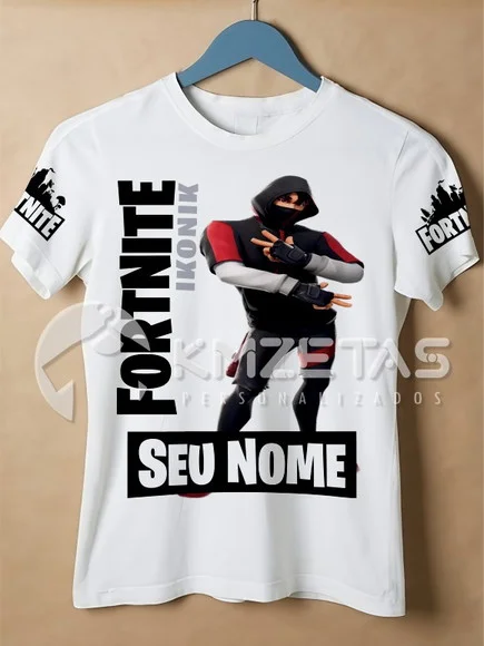 Blusa Fortnite Ikonik Skin Infantil Adulto Personalizada