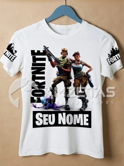 Blusa Fortnite Masculina Infantil Adulto Personalizada