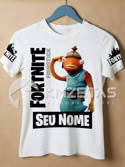 Blusa Fortnite Peixoto Skin Infantil Adulto Personalizada
