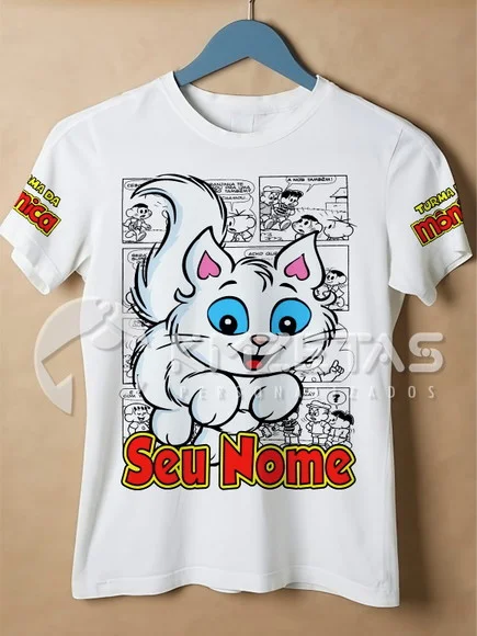 Blusa Gatinho Mingau Turma da Mônica Personalizada