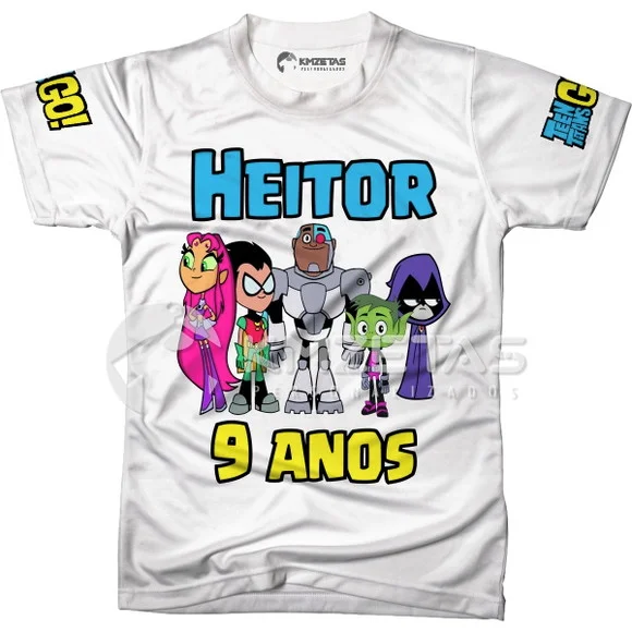 Blusa Jovens Titans Festa Aniversário Infantil Personalizada