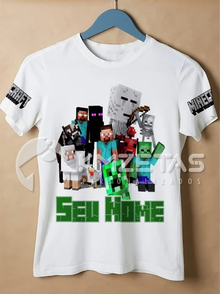 Blusa Minecraft Game Infantil Adulto Personalizada