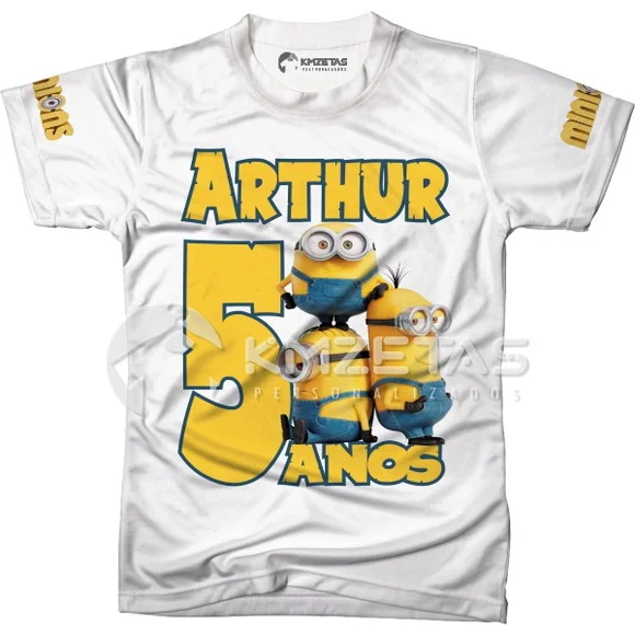 Blusa Minions Festa Infantil Camiseta Personalizada Camisa