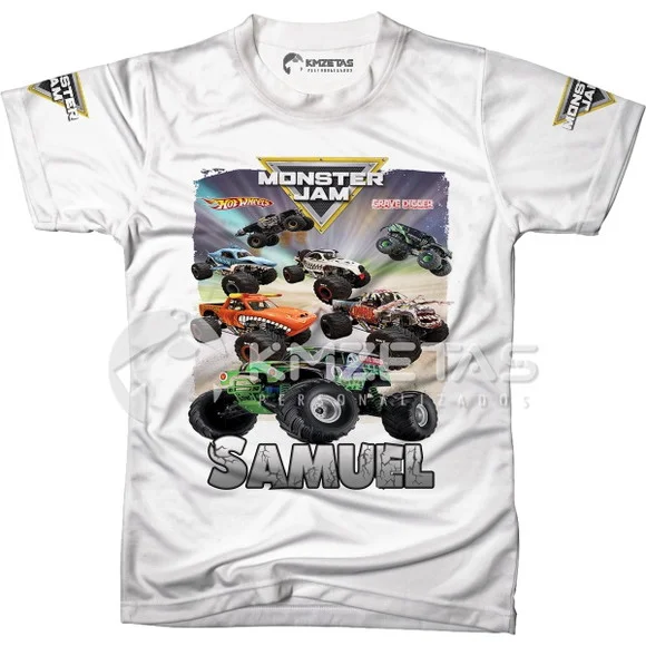 Blusa Monster Jam Festa Infantil Camiseta Personalizada