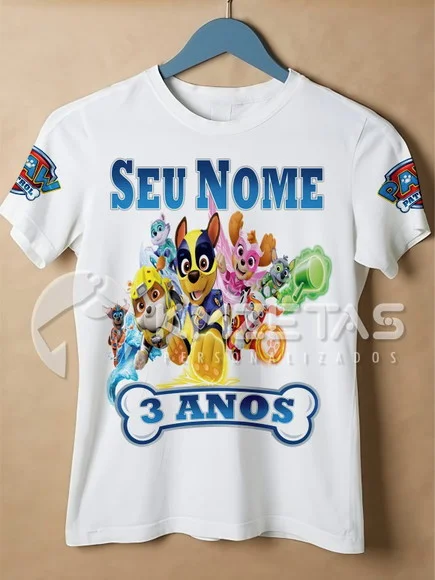 Blusa Patrulha Canina Super Filhotes Camisa Personalizada