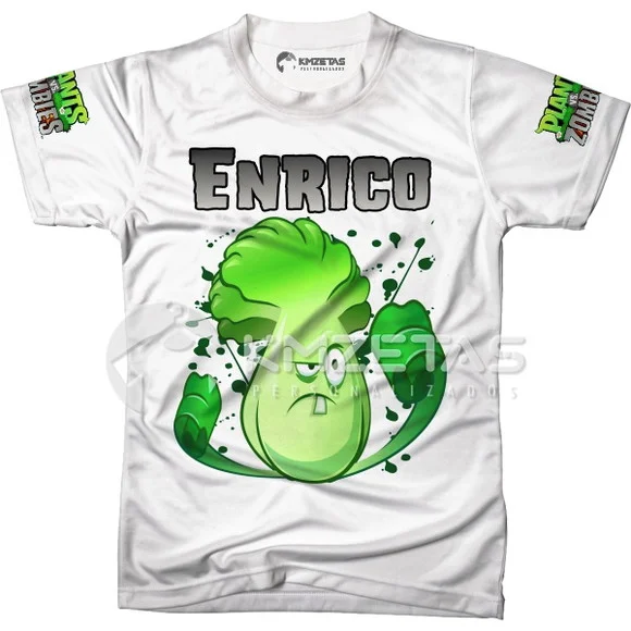 Blusa Plantas Vs Zumbis Infantil Adulto Personalizada