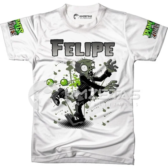 Blusa Plants Vs Zombies Zumbi Infantil Adulto Personalizada