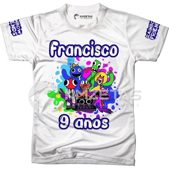 Blusa Rainbow Friends Festa Aniversário Personalizada