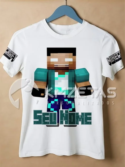 Blusa Rezende Evil Minecraft Infantil Adulto Personalizada