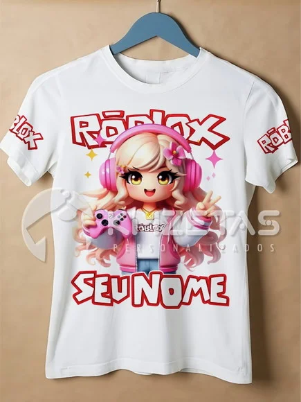 Blusa Roblox Menina Girl Camisa Personalizada Tshirt Unissex