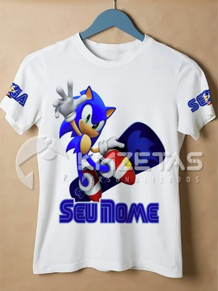 Blusa Sonic Sega Skate Infantil Adulto Personalizada