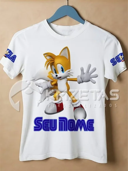 Blusa Sonic Tails Infantil Adulto Personalizada