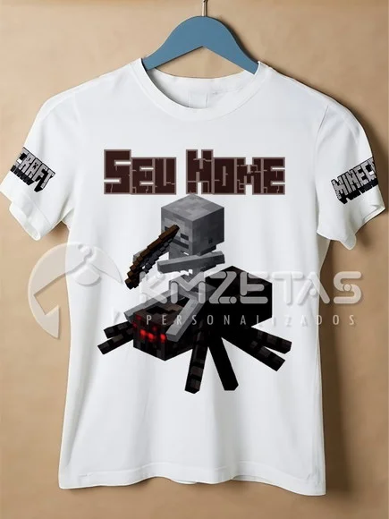Blusa Spider Jockey Minecraft Game Infantil Personalizada