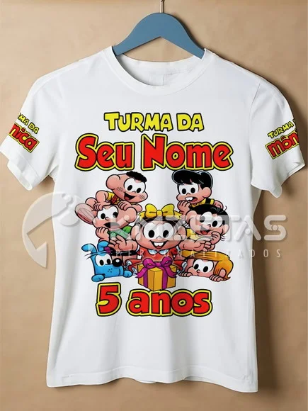 Blusa Turma da Mônica Festa Infantil Personalizada