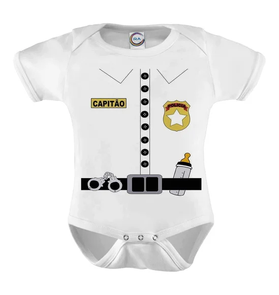 Body Infantil Bebê Policial