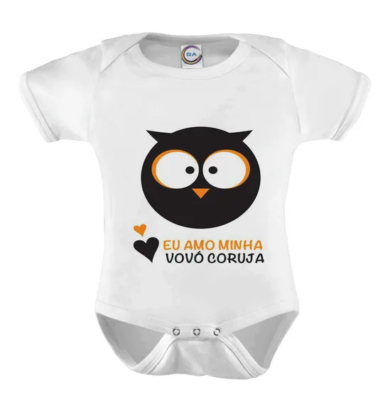 Body Infantil Eu Amo Minha Vovó Coruja