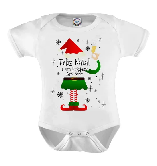 Body Infantil Feliz Natal e Próspero Ano Novo