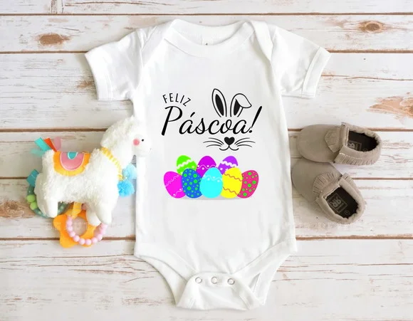 Body Infantil Feliz Páscoa
