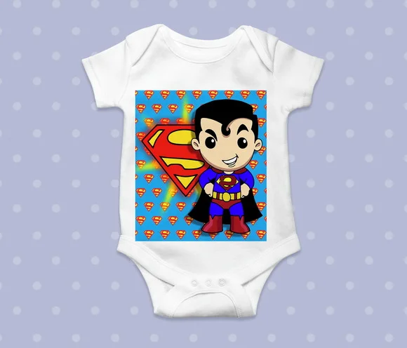 Body Infantil Mascote Super Homem