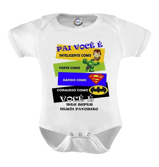 Body Infantil Pai Você É Meu Super Herói Favorito