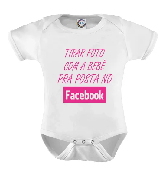 Body Infantil Tirar Foto Com o Bebê para postar no Facebook
