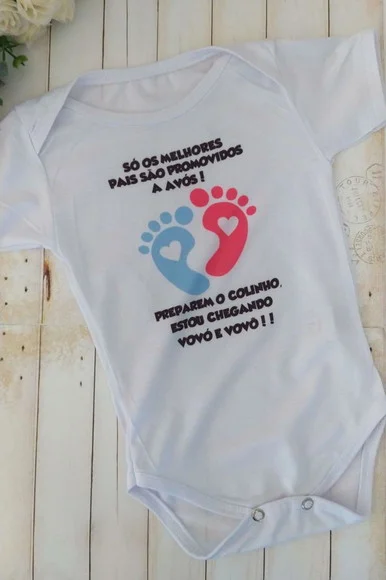 Body personalizado revelação gravidez vovó e vovô