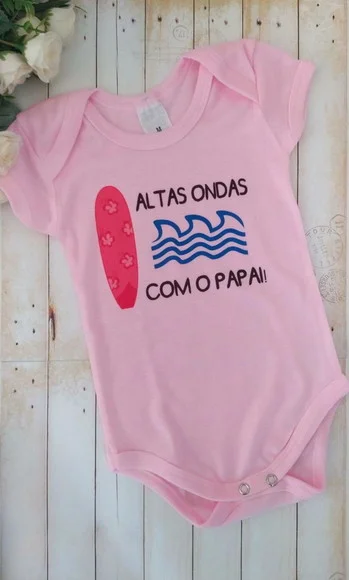 Body Personalizado Surfista Altas Ondas com o Papai