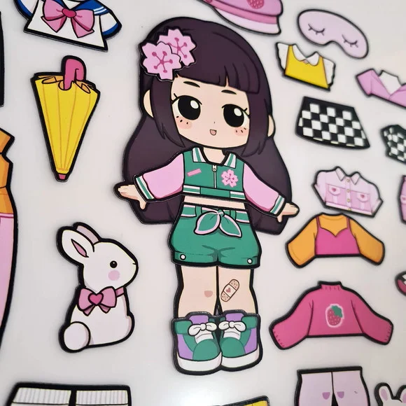 Boneca Ímã Troca Roupinha - Outono - 30 Pcs - Frete Grátis