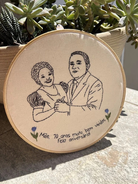 Bordado a partir de Fotografia - homenagem a familiares