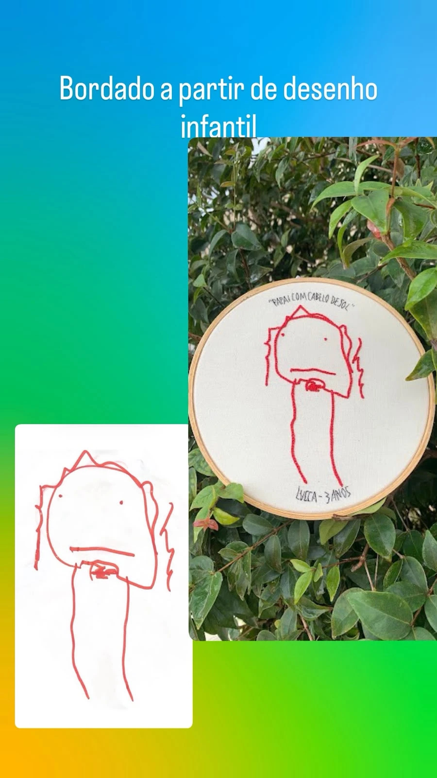 Bordado a partir dos desenhos de porta de geladeira M4