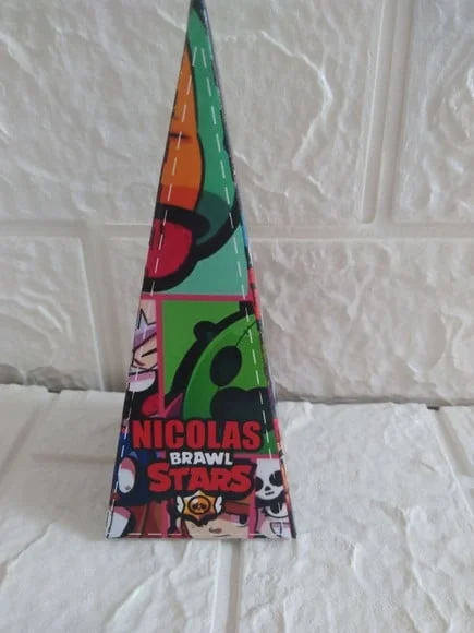 Braw Stars Lembrancinha Personalizada Caixa Pirâmide 10 un
