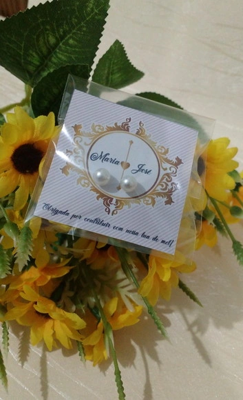 Brinco para lembrancinha de casamento