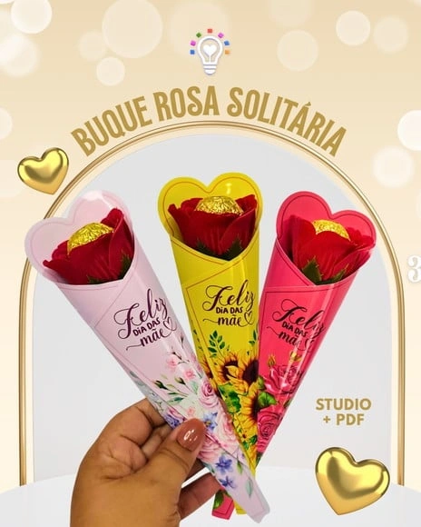 Buque para Rosa e Bombom Dia das Mães