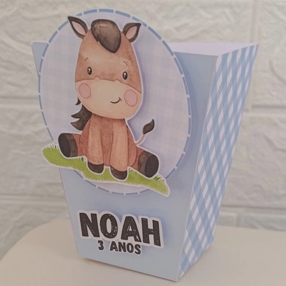 Cachepo Personalizado 3d Fazendinha Azul