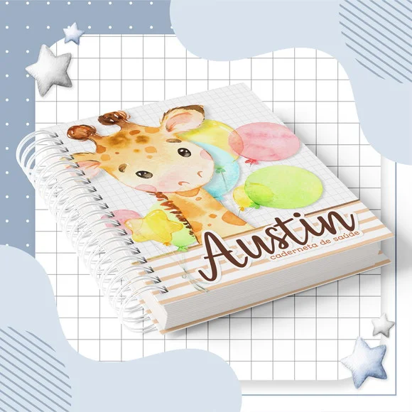 Caderneta de Vacina +Acess+Folhas Extras - Mod 1 Personaliz.