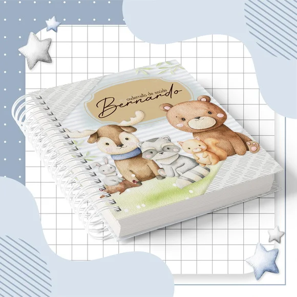 Caderneta de Vacina +Acess+Folhas Extras - Mod 1 Personaliz.