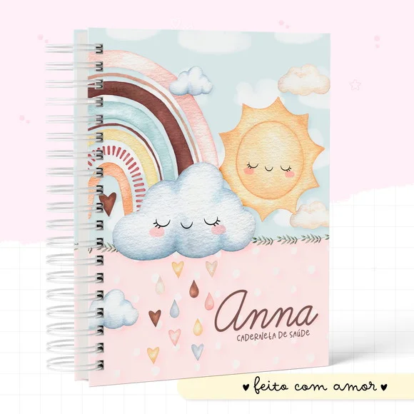Caderneta de Vacina +Acess+Folhas Extras - Mod 1 Personaliz.