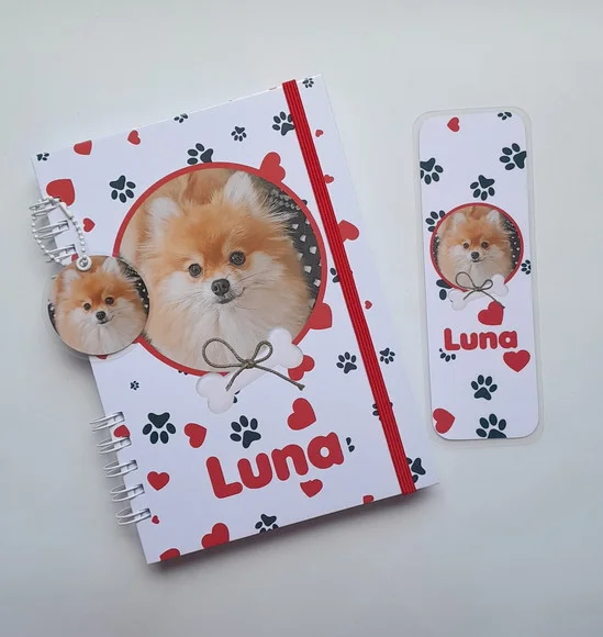 Caderneta de Vacina Pet Personalizada(c/Diário)+Acessórios