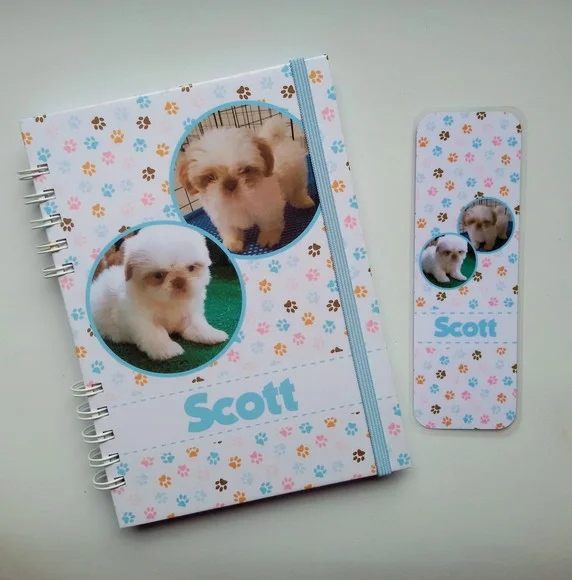Caderneta Pet Cachorro Personalizada(c/diário)+acessórios