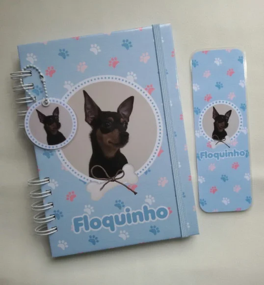 Caderneta Pet Cachorro Personalizada(c/Diário)+Acessórios