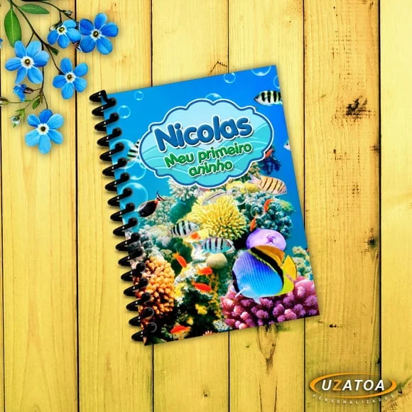 Lembrancinha Fundo do Mar Caderninho Personalizado