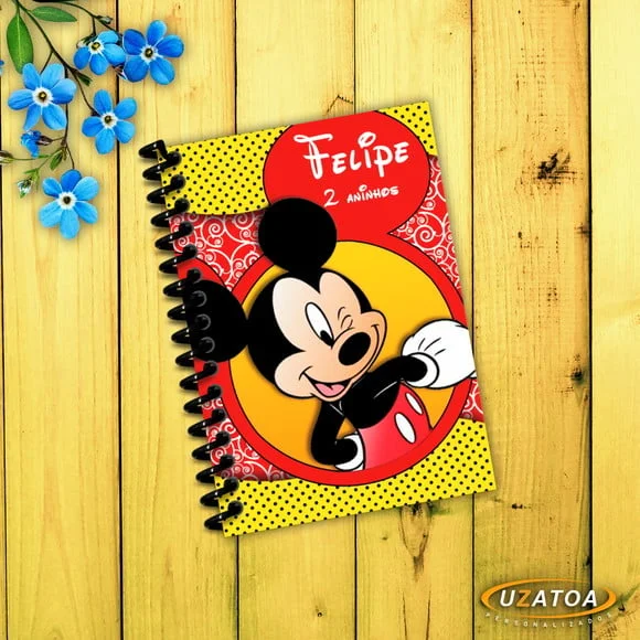 Lembrancinha Mickey Caderninho Personalizado