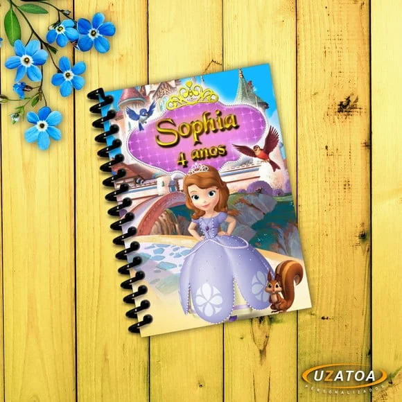 Lembrancinha Princesa Sofia Caderninho Personalizado
